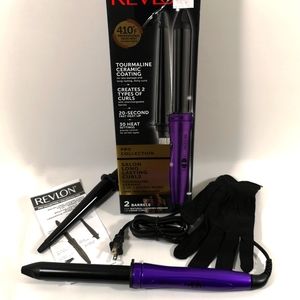 Revlon Tourmaline Ceramic Coated 2-in-1 Barrel Wand, New in Open Box, Purple